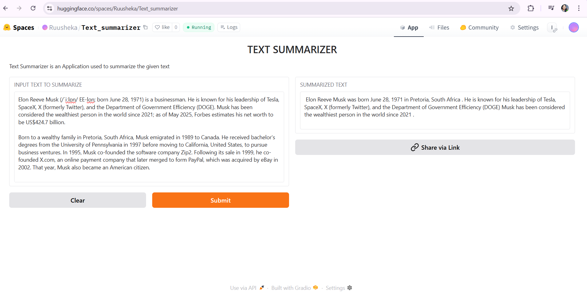 Text Summarizer